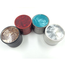 Beautiful Pattern Metal Herbal Grinder with Smoking Hand Crank Crusher (ES-GD-004)